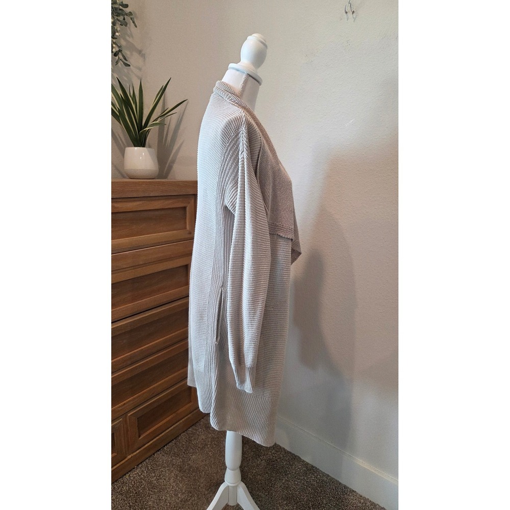 Banana Republic Waterfall Cardigan Italian Linen Draped Beige Coastal Medium - Picture 7 of 14